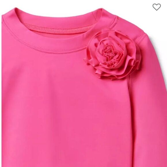 Janie and Jack 100048655 Pink Recycled Rosette Rash Guard size 12-18 m NWT - Picture 3 of 9